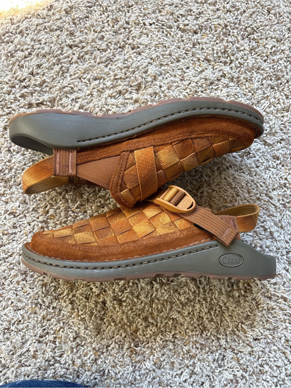 Chaco Woven Leather Mule Sandals in Burnt Orange/Tan - Picture 6 of 6